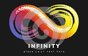 Halftone infinity loop sign