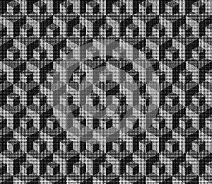 Halftone isometric cubical geometric pattern