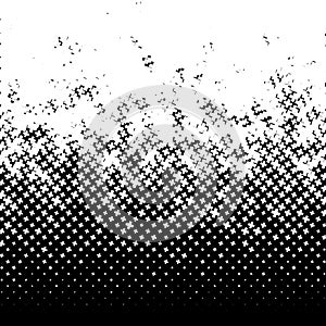 Halftone like element of crosses. Monochromatic abstract image.