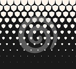 Halftone modern pattern. Horizontally seamless black and white illustration