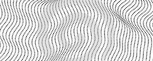 Halftone monochrome background with flowing dots