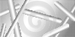 Halftone monochrome pattern with squares. Shades of grey. Minimalism, vector. Black and grey dots on white background