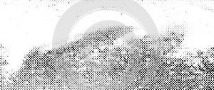 Halftone noise texture. Grunge dirty speckles, spots, dots background. Black and white grit sand grain wallpaper. Retro