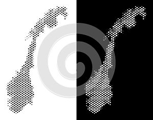 Halftone Norway Map