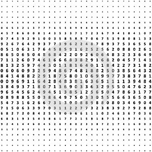 Halftone numbers background. Halftone effect vector pattern. Cir