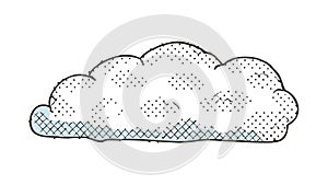 Halftone Pattern Cloud, Retro Comic Style Vector, vector design Generative AI