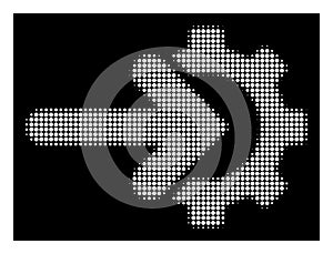 White Halftone Integration Gear Icon