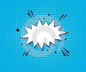 Halftone pop art background. Comic blue pattern. Vector illustration