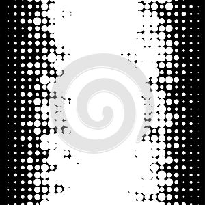 Halftone random circles, random dots illustration. Specks, stipple, speckles, stippling background and pattern. Pointillist,