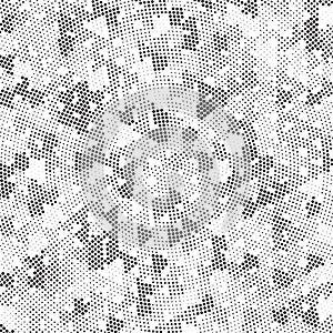 Halftone Retro Black And White Radial Spinning Mess Polka Dots Background Pattern Texture