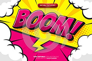 Halftone Retro Boom Comic Text Effect