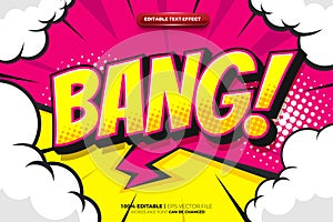 Halftone Retro Pop Art Bang Comic Text Effect