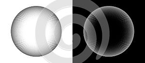 Halftone round as icon or background. Abstract vector circle frame with dots as logo or emblem. Black shape on a white background