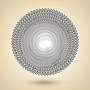 Black circle frame, vector zigzag border design, round halftone design element