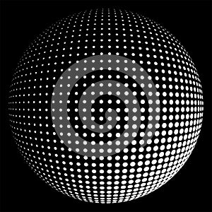 Halftone sphere white light