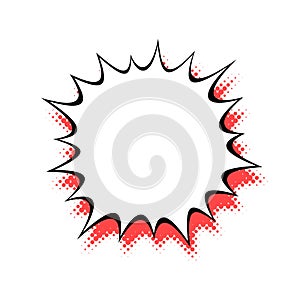 Halftone Spiky Speech Bubble