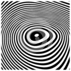 Halftone Spiral with Graduated Waves