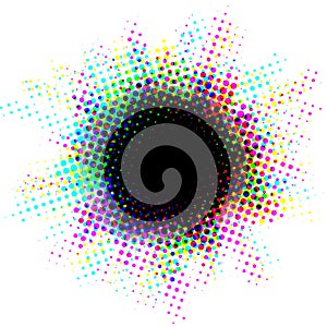 Halftone spot with overprinting effect