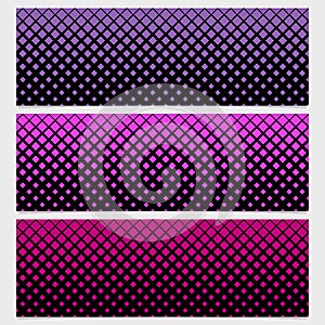 Halftone square pattern banner template set - vector design