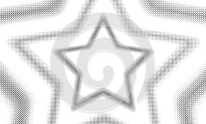 Halftone star shape border pattern background dots texture