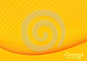 Halftone swirl with orange and yellow dots on amber background