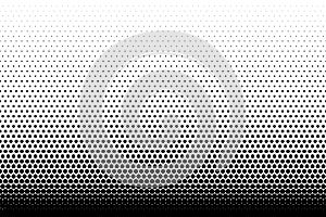 Halftone texture. Faded dot pattern for design prints. Bg abstract gradient. Black geometric background for overlay effect. Subtle