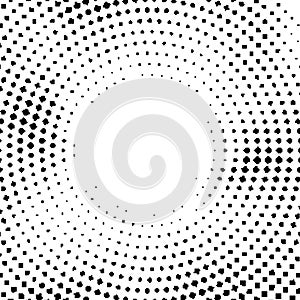 Halftone vector distorted dots.Halftone effect. Background concept. Vignette texture. Dots isolated on white background.
