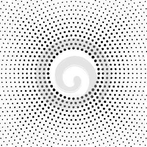 Halftone vector distorted dots.Halftone effect. Background concept. Vignette texture. Dots isolated on the white background.