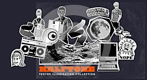 Halftone Vector Grunge Asset Collection