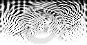 Halftone wave pattern. Horizontal background using halftone wavy dots texture. Vector illustration