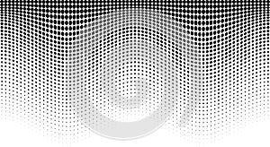 Halftone wave pattern. Horizontal background using halftone wavy dots texture. Vector illustration photo