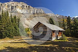 Old Log Cabin in Canadian Rocky Mountains