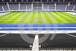 Halfway line at a soccer stadium photo