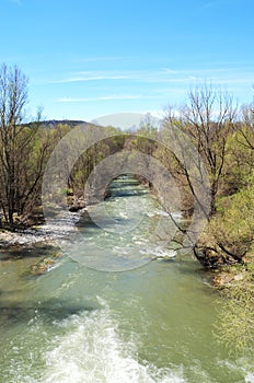 Haliacmon river in Argos Orestiko, Greece