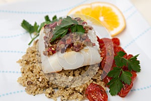 Halibut with Olive Tapenade Crust photo