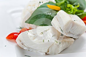 Halibut with rice