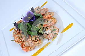 Halibut and shrimps - fine meal