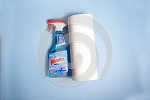 Windex and paper towel