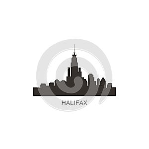 Halifax cityscape skyline vector logo