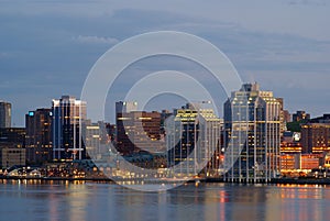 Halifax harbor at night