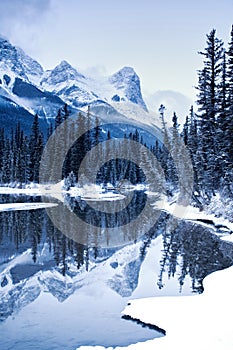 HaLing peak a mountain near Canmore in winter