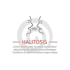 Halitosis. Vector illustration