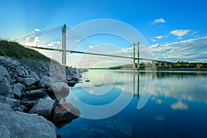 Halkida's Bridge mirrored by nature