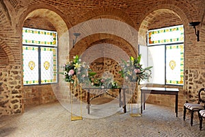 Interior of the donjon of the Luna Castle, current town hall of Rota, province of CÃ¡diz, Andalusia, Spain. photo