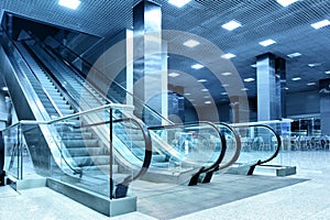 Hall with escalator photo