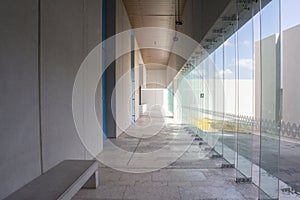 Hall with glass wall photo