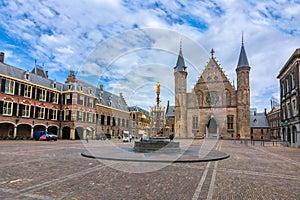 Hall of the Knights Ridderzaal in courtyard of Binnenhof Dutch parliament, Hague, Netherlands