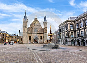 Hall of the Knights Ridderzaal in courtyard of Binnenhof Dutch parliament, Hague, Netherlands