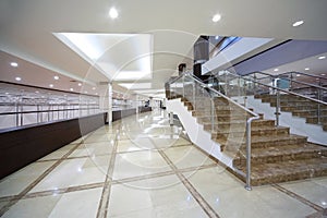 Hall with locker room and staircase