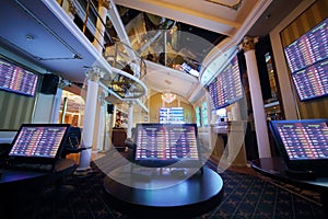 Hall with lot of screens in luxury bookmaker photo